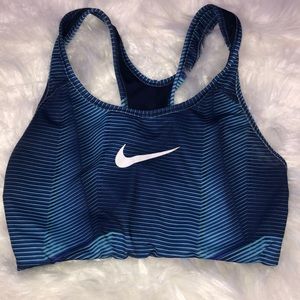 blue patterned nike sports bra